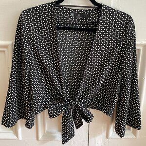 Volcom Tie Front Long Sleeve Blouse NWT